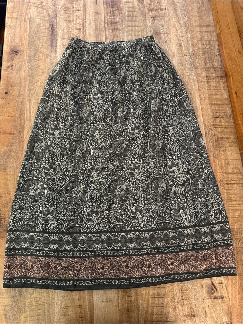Calypso St Barth Tropical Bohemian Green Printed Maxi Skirt NWT size small